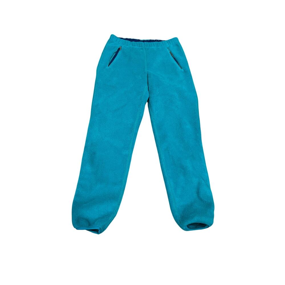 Vintage 90s Patagonia Fleece Pants Women’s 8 Teal Zip Pockets Made USA